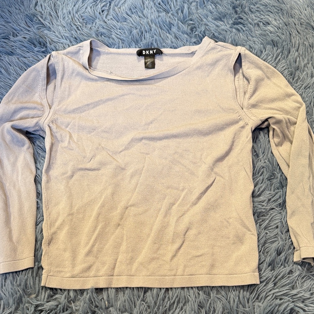 DKNY Women's Soft Gray Long Sleeve Top